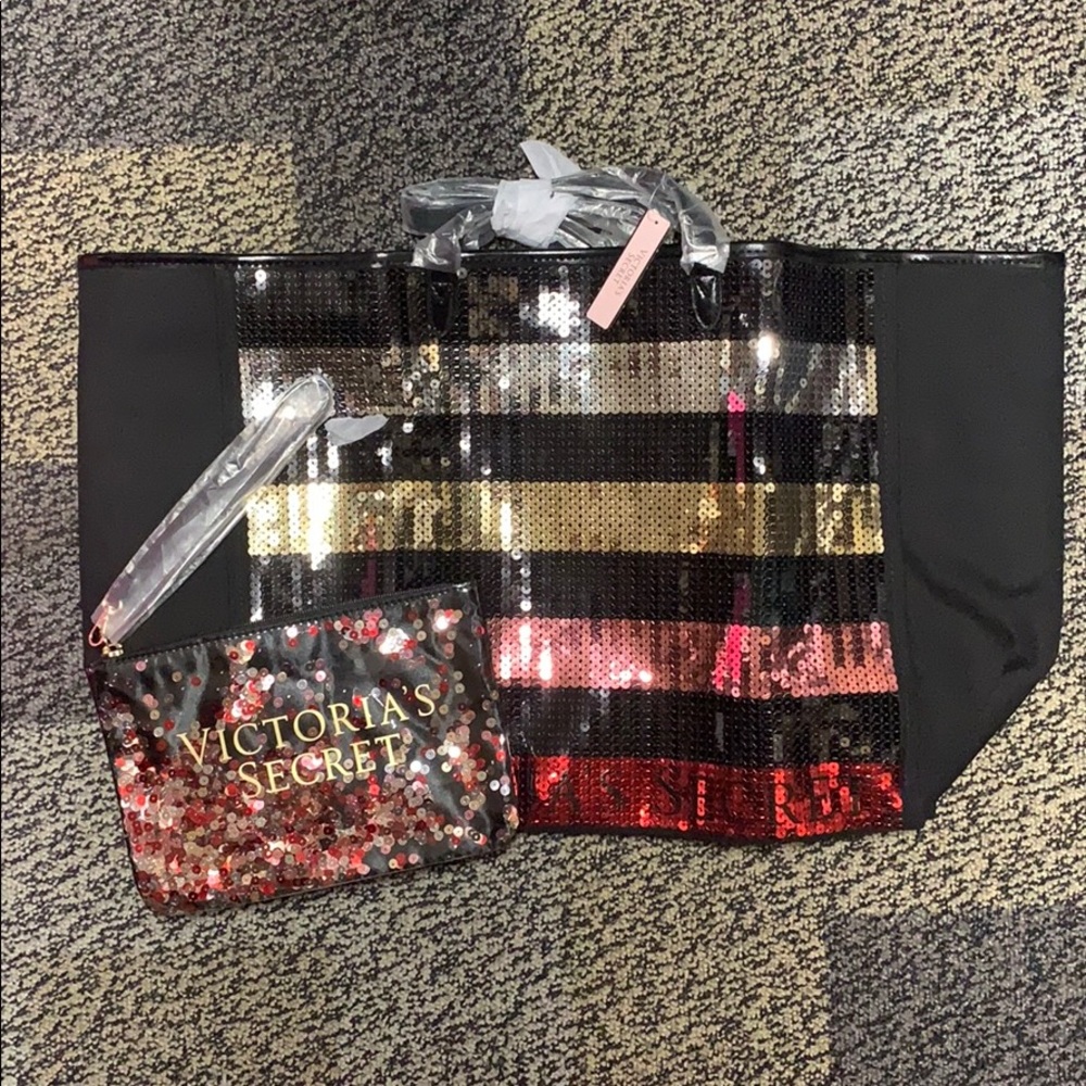 Extra large Victoria’s Secret tote bag and pouch.